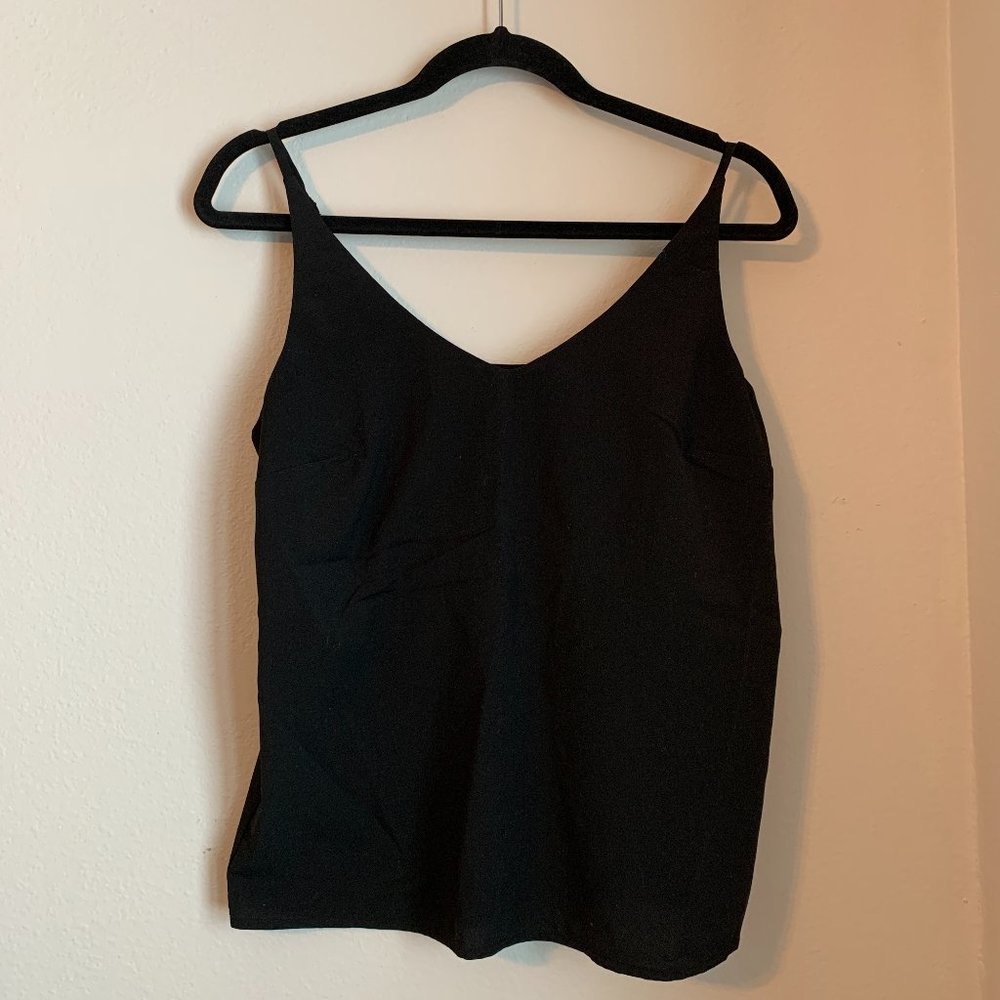 Banana Republic Factory Black Satin Classic Camisole